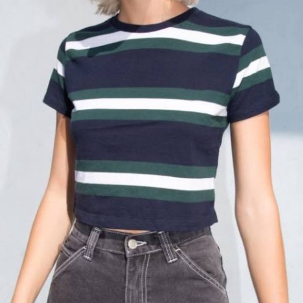 Brandy Melville Cropped Striped Tee